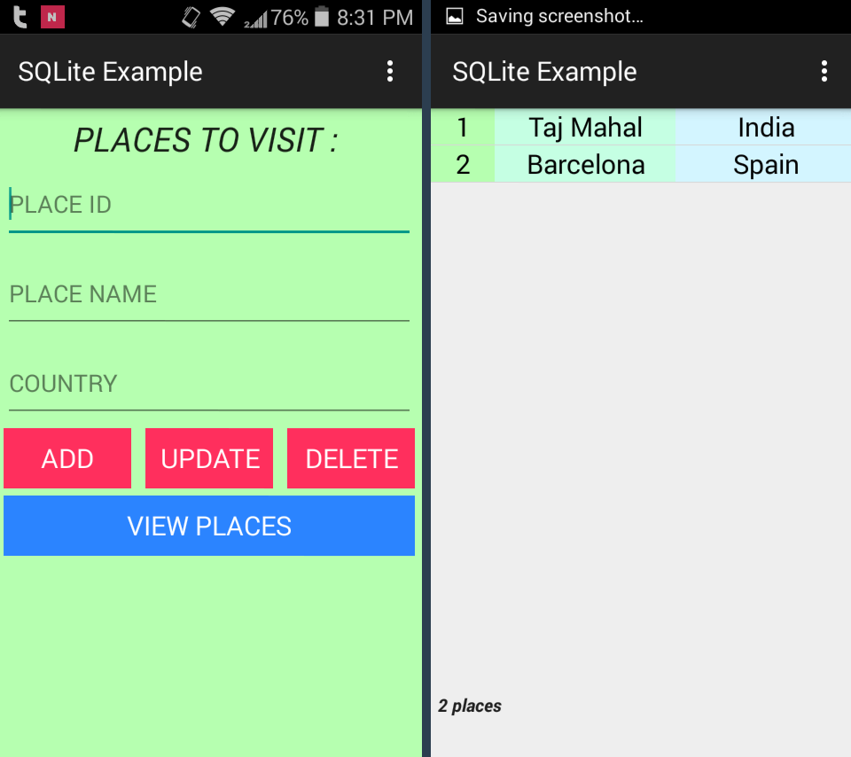 android sqlite order by asc