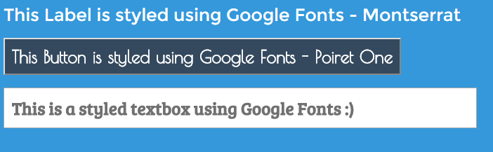 Google Fonts in ASP.NET