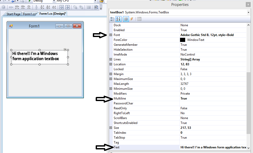 windows form application textbox control 2