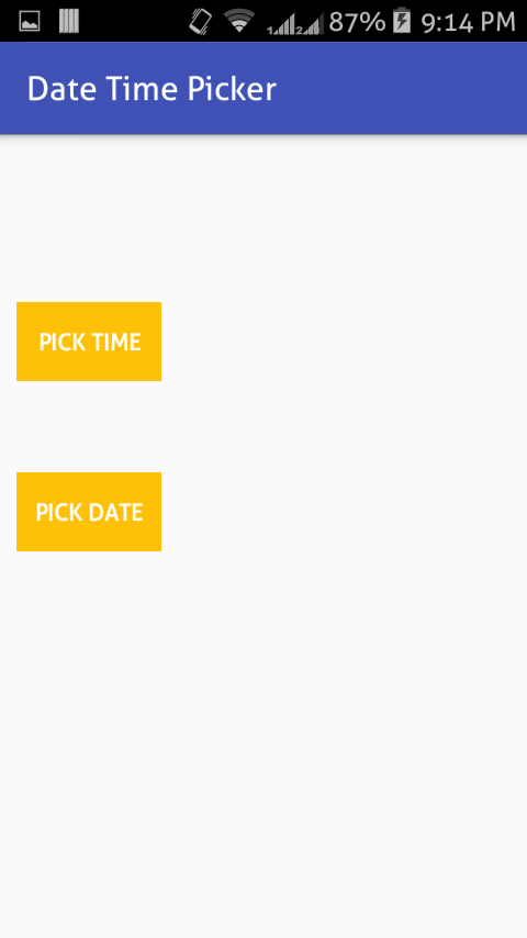Android Datetime picker example - ParallelCodes