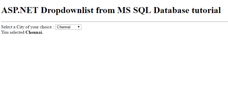 ASP.NET fill Dropdownlist from MS SQL Server Database
