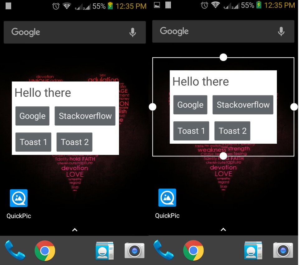 Making Android Widget with buttons