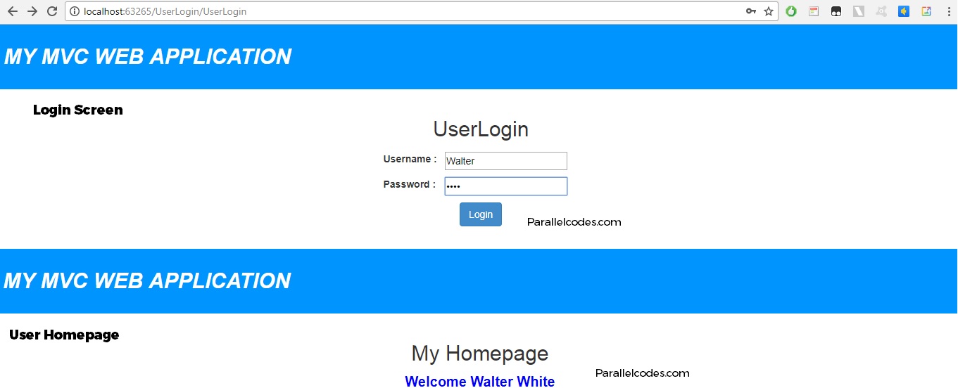MVC Login Page with SQL Database 04