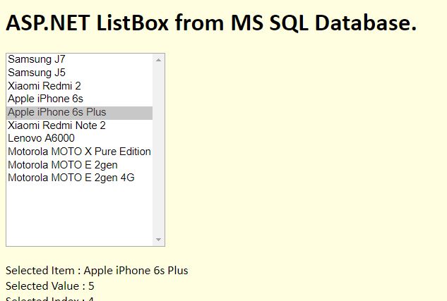 asp net listbox from sql database and selected item 01