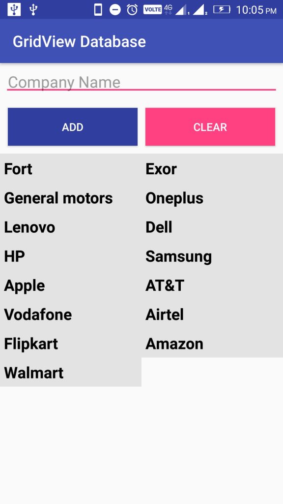 Android GridView Binding from SQLite Database - ParallelCodes