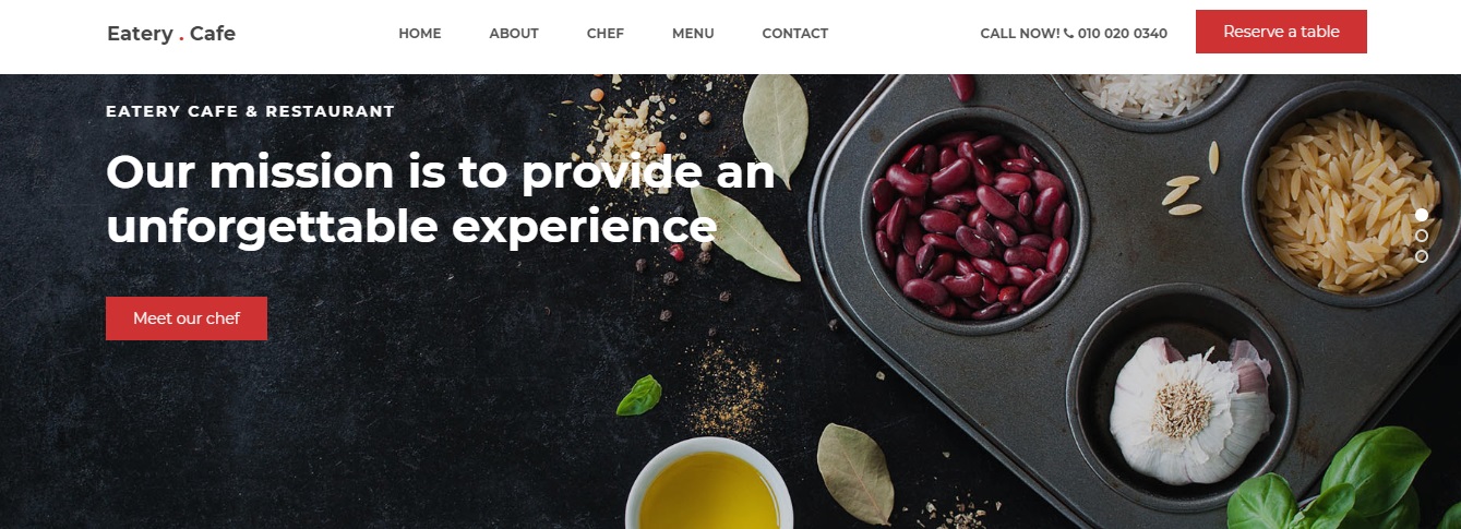 free css templates download eatery theme