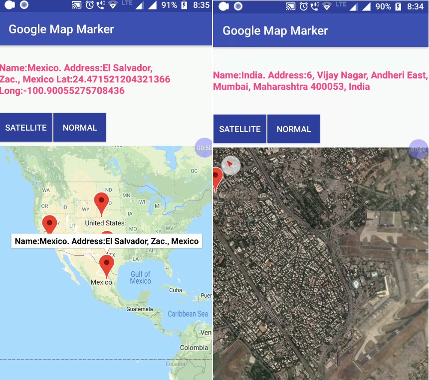 Android Add Markers to Google Maps and Get LatLng Address 01