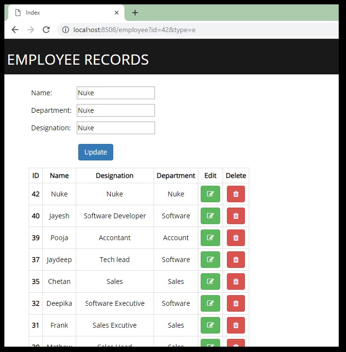 Performing CRUD Insert Update Delete Operation In MVC ASP NET C With Database Example