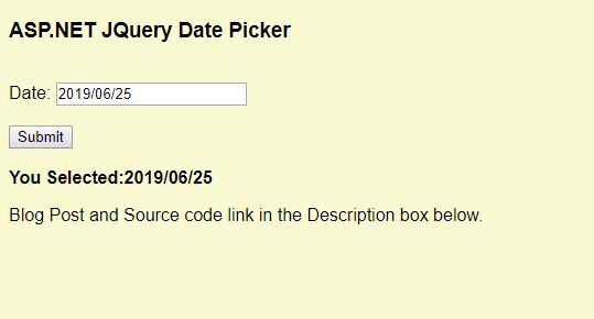 JQuery DatePicker on ASP.NET Web Forms Pic