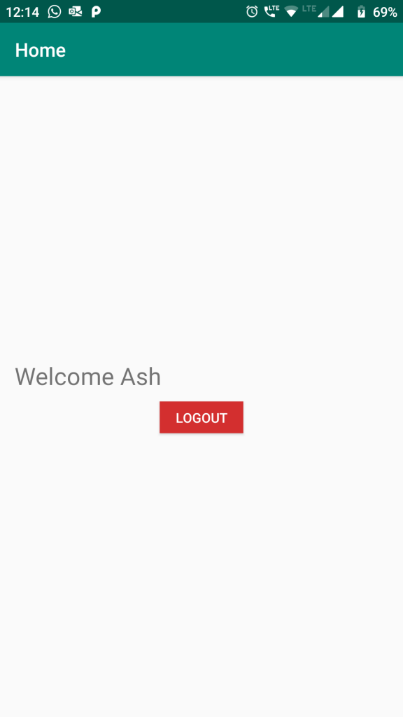 Android Home screen - Shared preferences login example