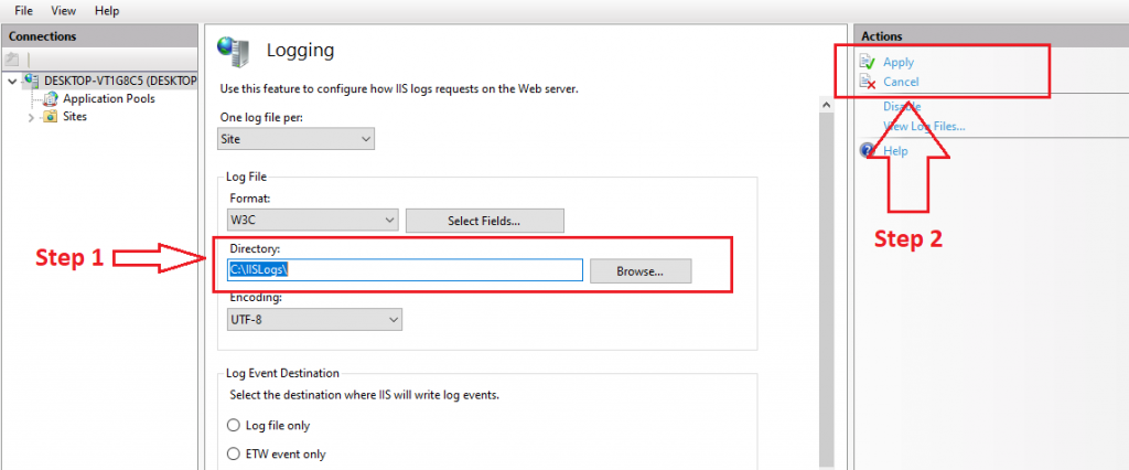 iis log file time zone