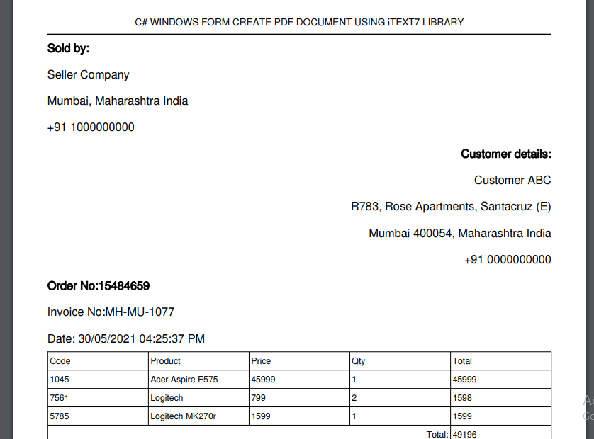 windows forms customer form